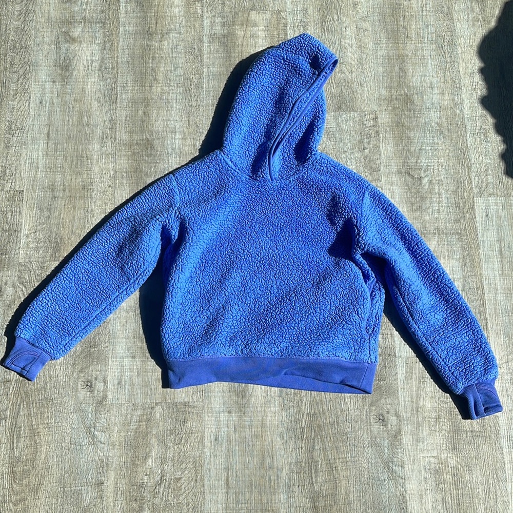 Athleta girl fuzzy blue hoodie.